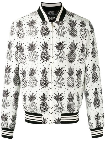Dolce & Gabbana Pineapple-print Shell Bomber Jacket In Pineapple Print