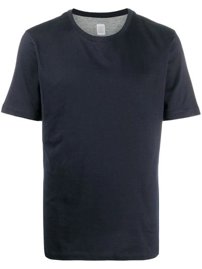 Eleventy Round Neck Cotton T-shirt In Blue