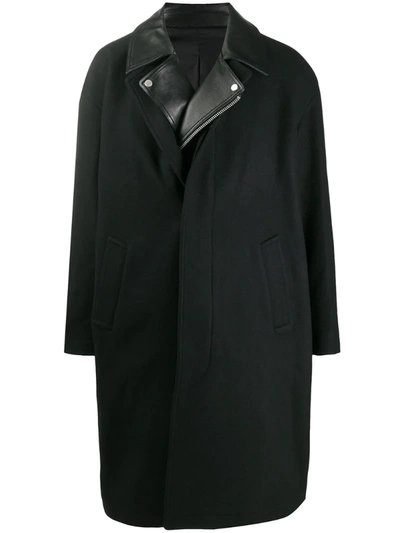 Juunj Layered Style Oversized Coat In Black
