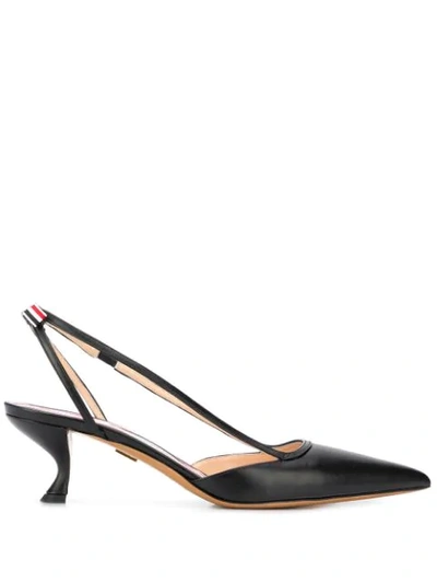 Thom Browne Strappy Pointed Toe Pumps In Black