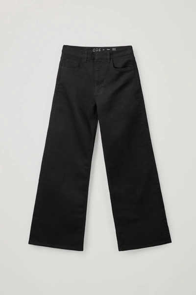 Cos Organic Cotton Flared Jeans In Black
