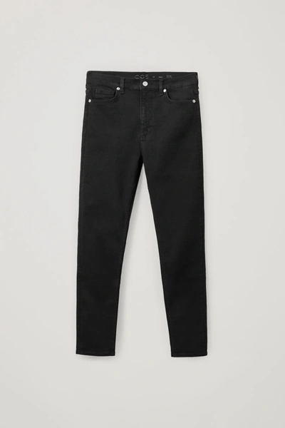 Cos Organic Cotton High Waisted Slim Fit Jeans In Black