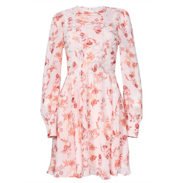 orange floral mini dress