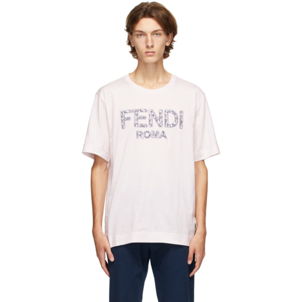 Fendi Pink Logo-appliquéd Cotton T-shirt In F1b63 Pink | ModeSens