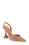 Amina Muaddi Holli Slingback Pump In Naturale