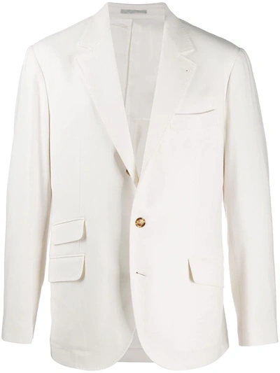 Brunello Cucinelli Wool-cashmere Tailored Jacket In White