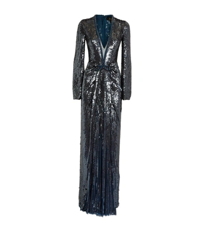 Jenny Packham Sequin Ruched Everly Gown