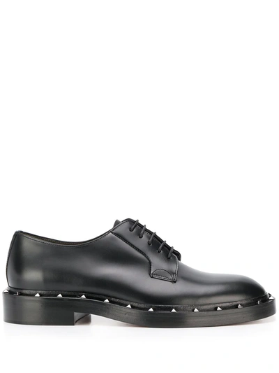 Valentino Garavani Garavani Leather Rockstud Derby Shoes In Black