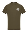 Moncler Double Logo Patch T-shirt In Khaki