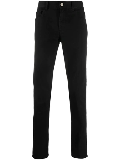 Moncler Logo-pocket Straight Jeans In Black