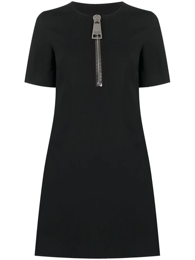 Moschino Oversize Zip Mini Dress In Black