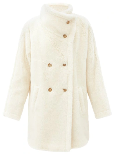 Max Mara Teddy Bear Fur-effect Short Coat In White