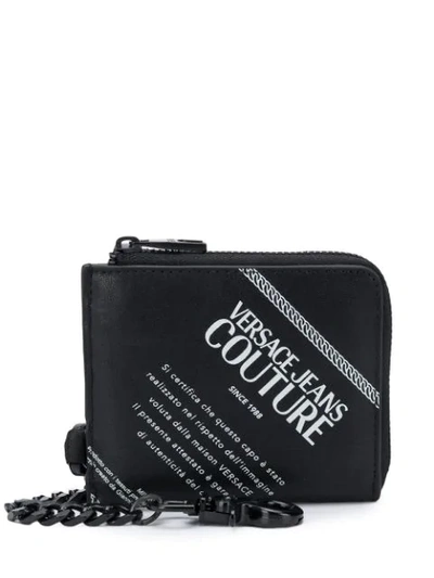 Versace Jeans Couture Logo-print Wallet In Black