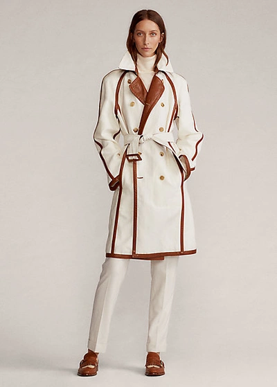 Ralph Lauren Kerin Trench Coat In Cream