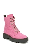 Sam Edelman Laurie Platform Combat Boot In Pink Confetti Suede