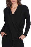 1.state Trendy Plus Size Crossover-front Top In Rich Black