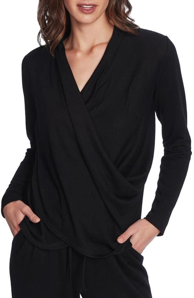 1.state Trendy Plus Size Crossover-front Top In Rich Black