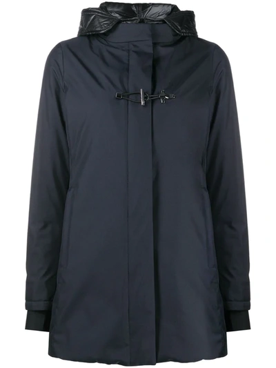 Fay Toggle-lock Detail Hooded Parka In Blue
