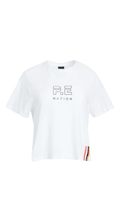 P.e Nation Baseline Endurance Cropped Tee In White