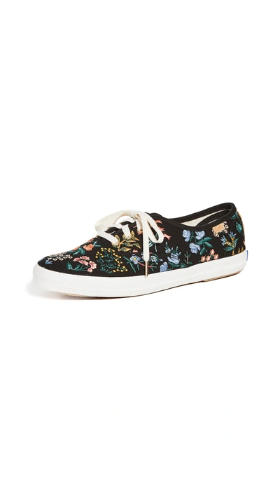 Keds X Rifle Paper Co. Champion Wildflower Sneakers In Black