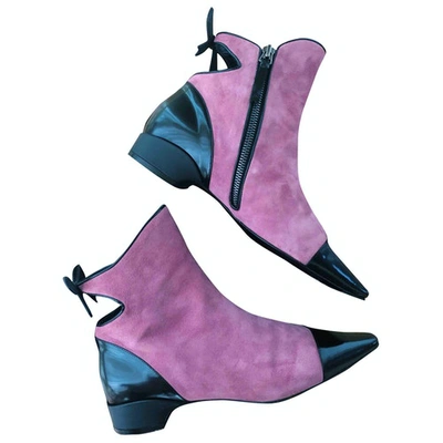 Pre-owned Fabrizio Viti Ankle Boots In Pink