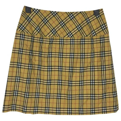 Pre-owned Burberry Mini Skirt In Yellow