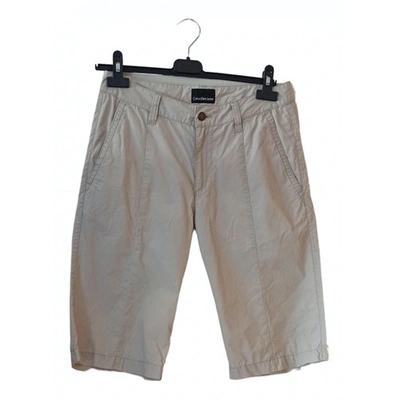 Pre-owned Calvin Klein Beige Cotton Shorts