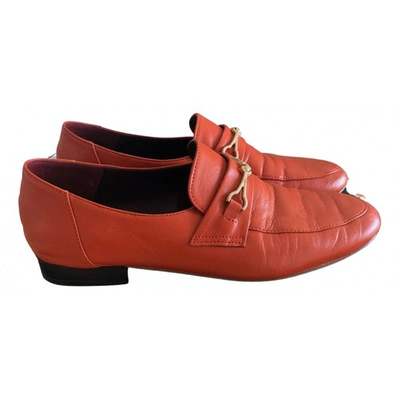 Pre-owned Avril Gau Leather Flats In Orange