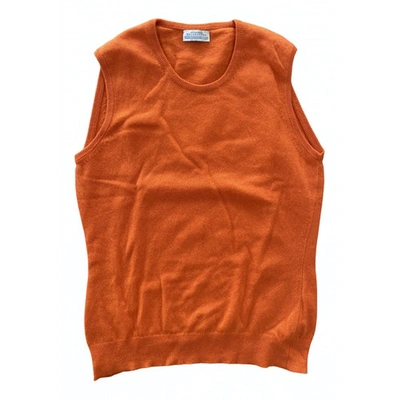 Pre-owned Ballantyne Wool Cardi Coat In Orange