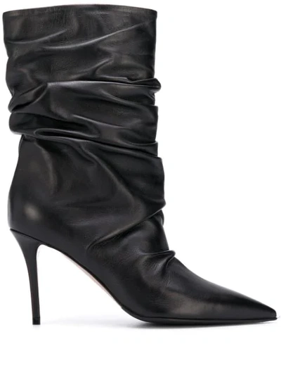 Le Silla Eva 90 High Heels Ankle Boots In Black Leather