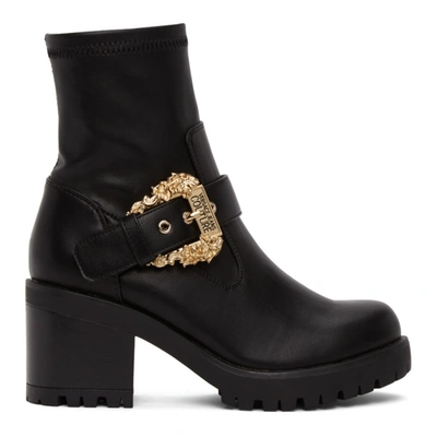 Versace Jeans Couture Lace-up 45mm Calf-length Boots In E899 Black