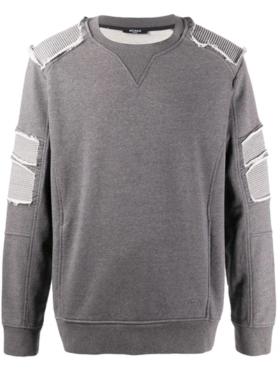 Balmain Print Sweatshirt In Grey
