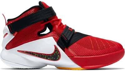 Pre-owned Nike Lebron Zoom Soldier 9 Red Champ (gs) In University  Red/black-team Red-white | ModeSens