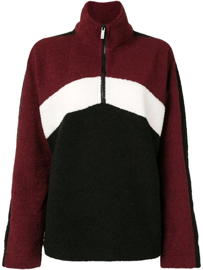 Alala Chalet Sherpa Quarter Zip Sweatshirt In Red