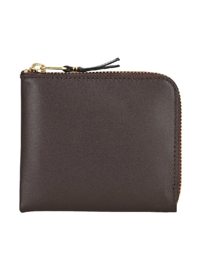 Comme Des Garçons Wallet Small Classic Zip Wallet In Brown