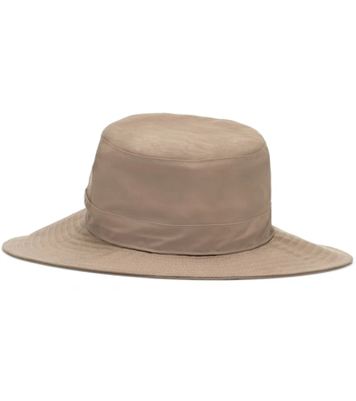 Chloé Drawcord Wide-brim Cotton-canvas Hat In Beige