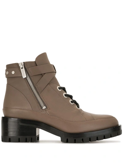 3.1 Phillip Lim / フィリップ リム + Space For Giants Hayett Lace-up Leather Ankle Boots In Brown