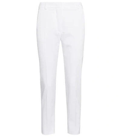 Max Mara Derrik Cropped Fringe-trimmed Crepe Slim-leg Pants In Optical White