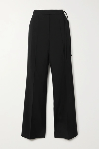 Le 17 Septembre Tie-detailed Crepe Wide-leg Pants In Black