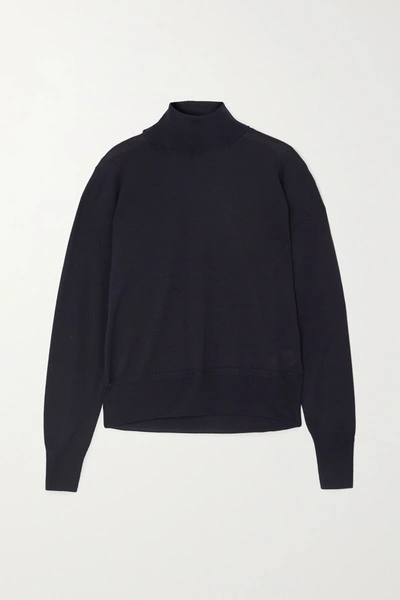 Le 17 Septembre Wool-blend Turtleneck Sweater In Navy