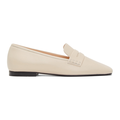 Khaite Carlisle Suede Penny Loafer In Nude