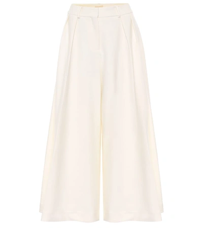 Khaite Helina High-rise Cotton Culottes In White