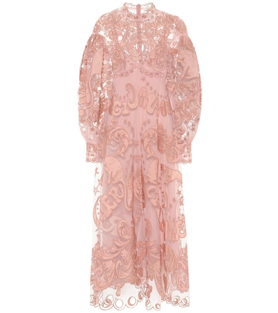 Zimmermann Ladybeetle Fortune Tulle Maxi Dress In Pink