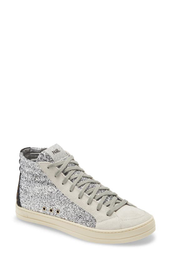p448 metallic high top sneaker