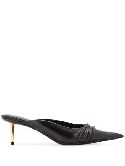 Tom Ford Mary Jane Leather Mules In Black