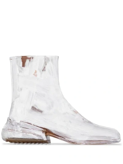 Maison Margiela White Tabi Leather Ankle Boots