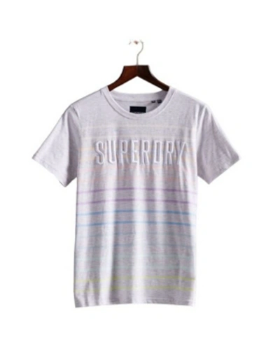 Superdry Women's Rainbow Stripe T-shirt In Gray