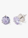 Kate Spade Brilliant Statements Mini Tri-prong Studs In Light Amethyst