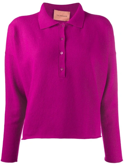 Andamane Polo Collar Jumper In Pink