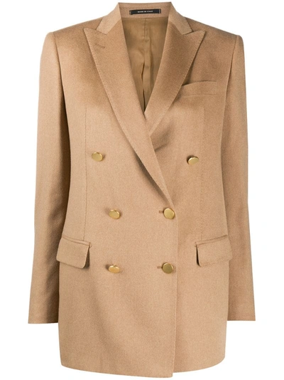 Tagliatore Double-breasted Tailored Blazer In Neutrals